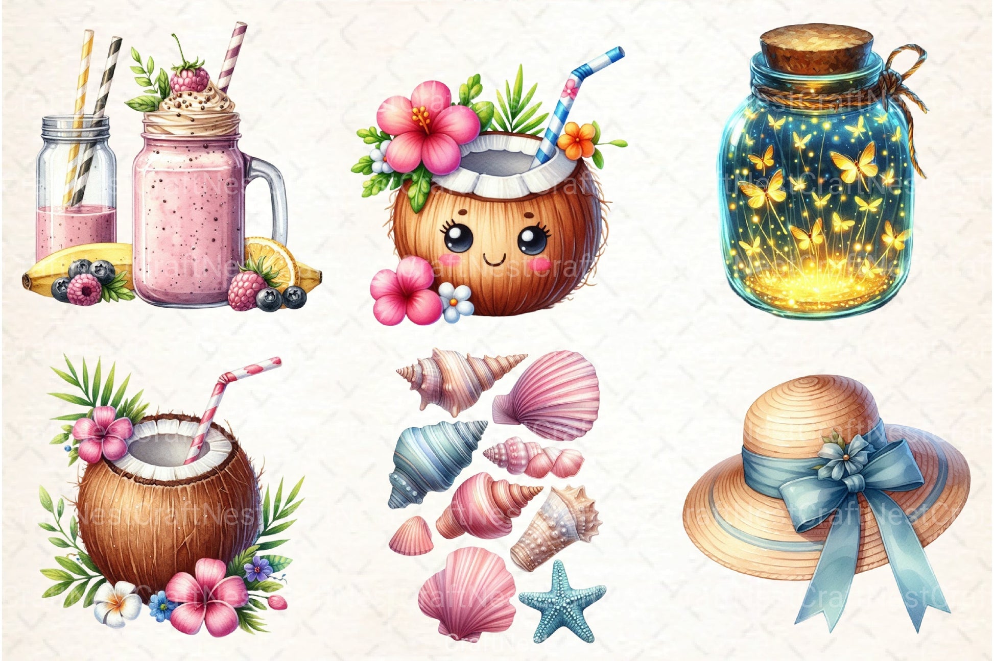 Summer Dreaming Clipart Bundle - CraftNest - Digital Crafting and Art