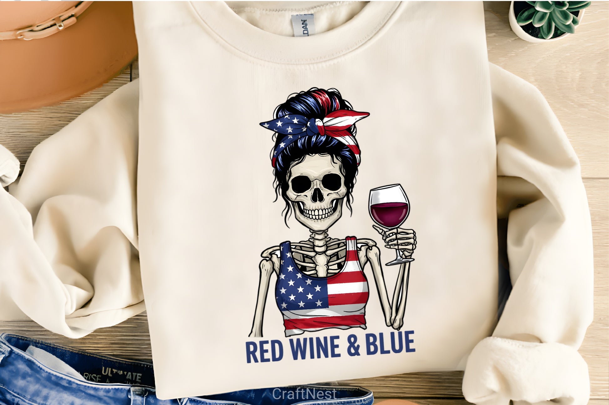 4th of July Wine & Blue Clipart Bundle 2 - CraftNest - Digital Crafting and Art