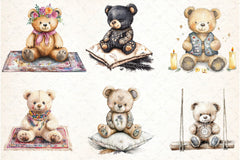Teddy Bear Boho Clipart Bundle - CraftNest - Digital Crafting and Art