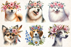 Dog Flower Crowns Clipart Bundle - CraftNest - Digital Crafting and Art