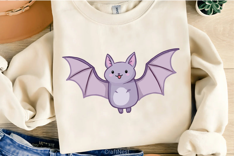 Purple Bat Cartoon Clipart Bundle - CraftNest - Digital Crafting and Art