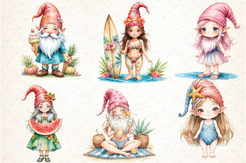Beach Gnomes Clipart Bundle 99 - CraftNest - Digital Crafting and Art