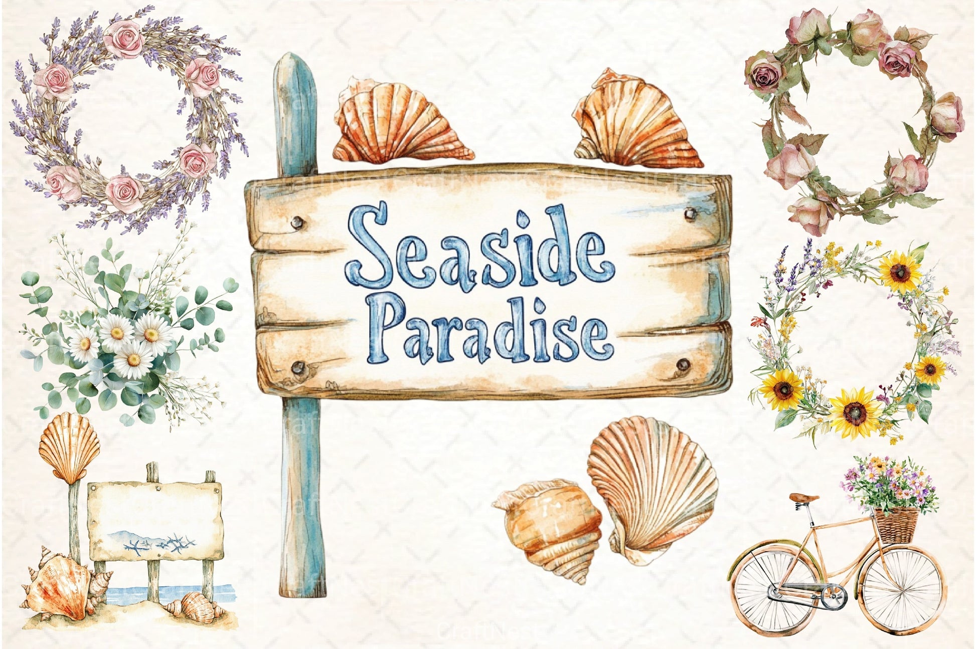 Summer Decorations Clipart Bundle - CraftNest - Digital Crafting and Art