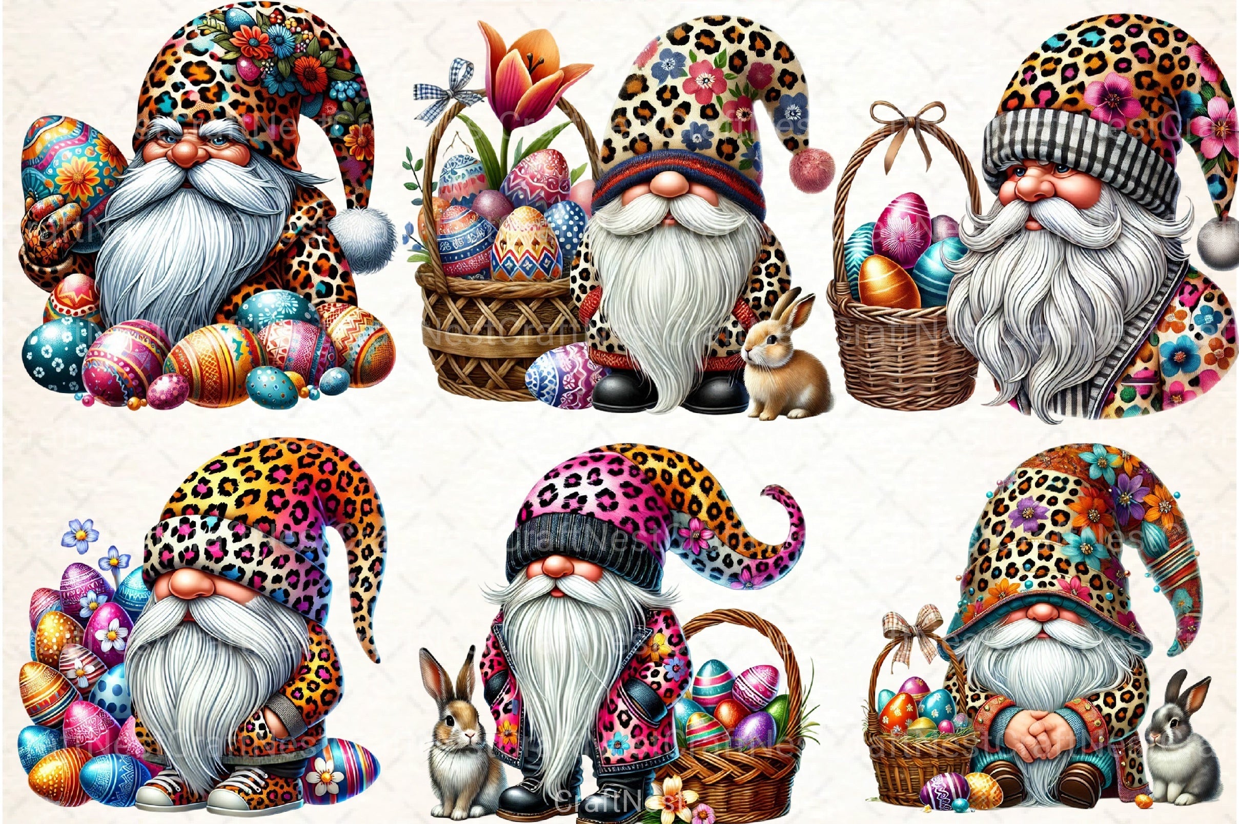 Easter Gnomi Clipart Bundle - CraftNest - Digital Crafting and Art