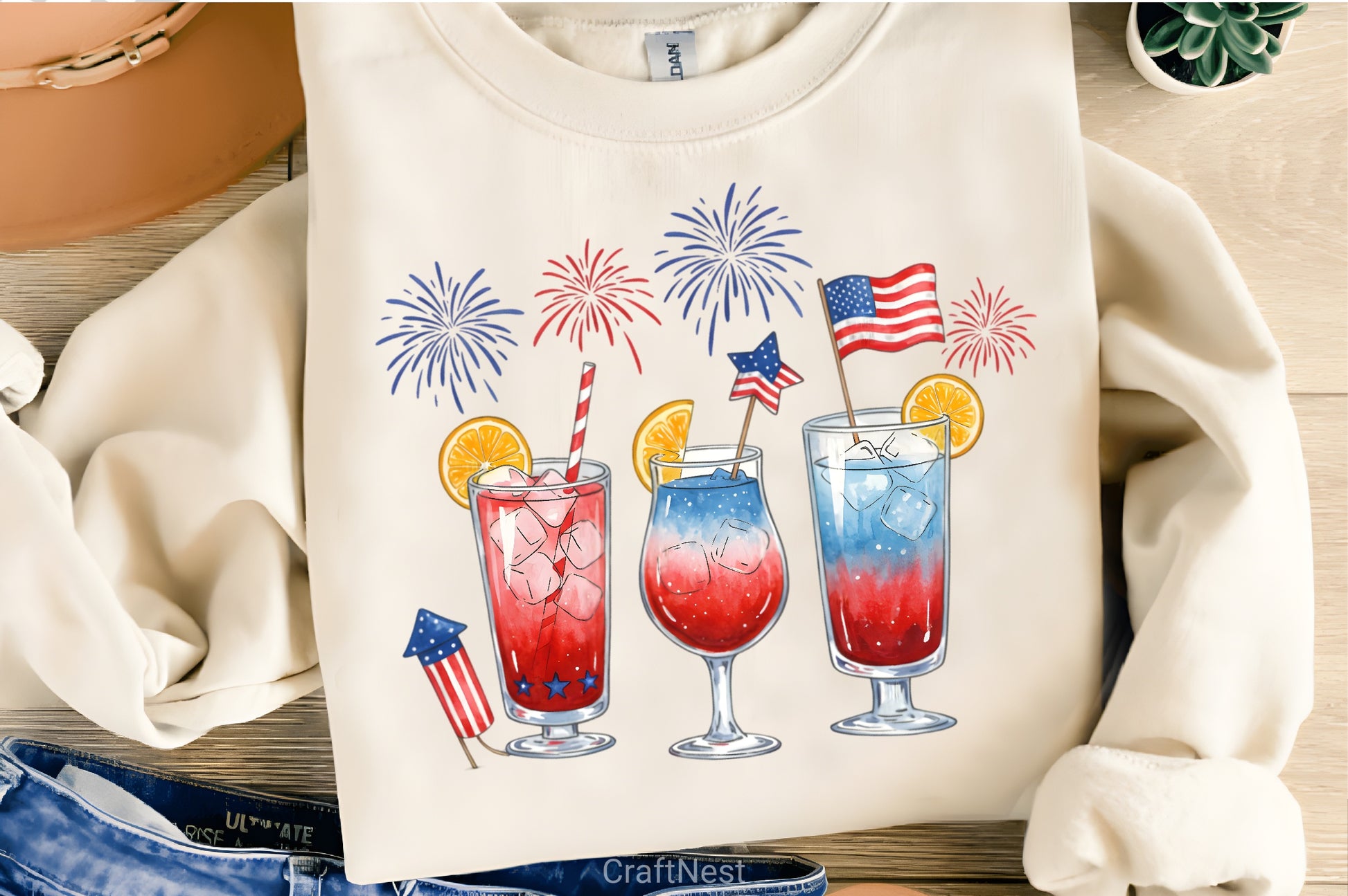 4th of July Drinking Clipart Bundle - CraftNest - Digital Crafting and Art