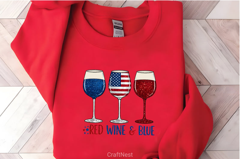 Red Wine & Blue 4th July Clipart Bundle - CraftNest - Digital Crafting and Art