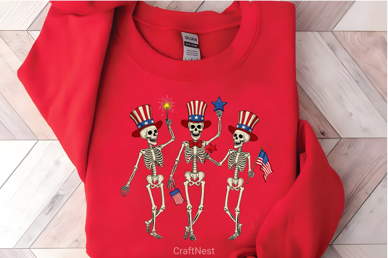 Dancing Skeleton Shirt 4th of July Clipart Bundle - CraftNest - Digital Crafting and Art