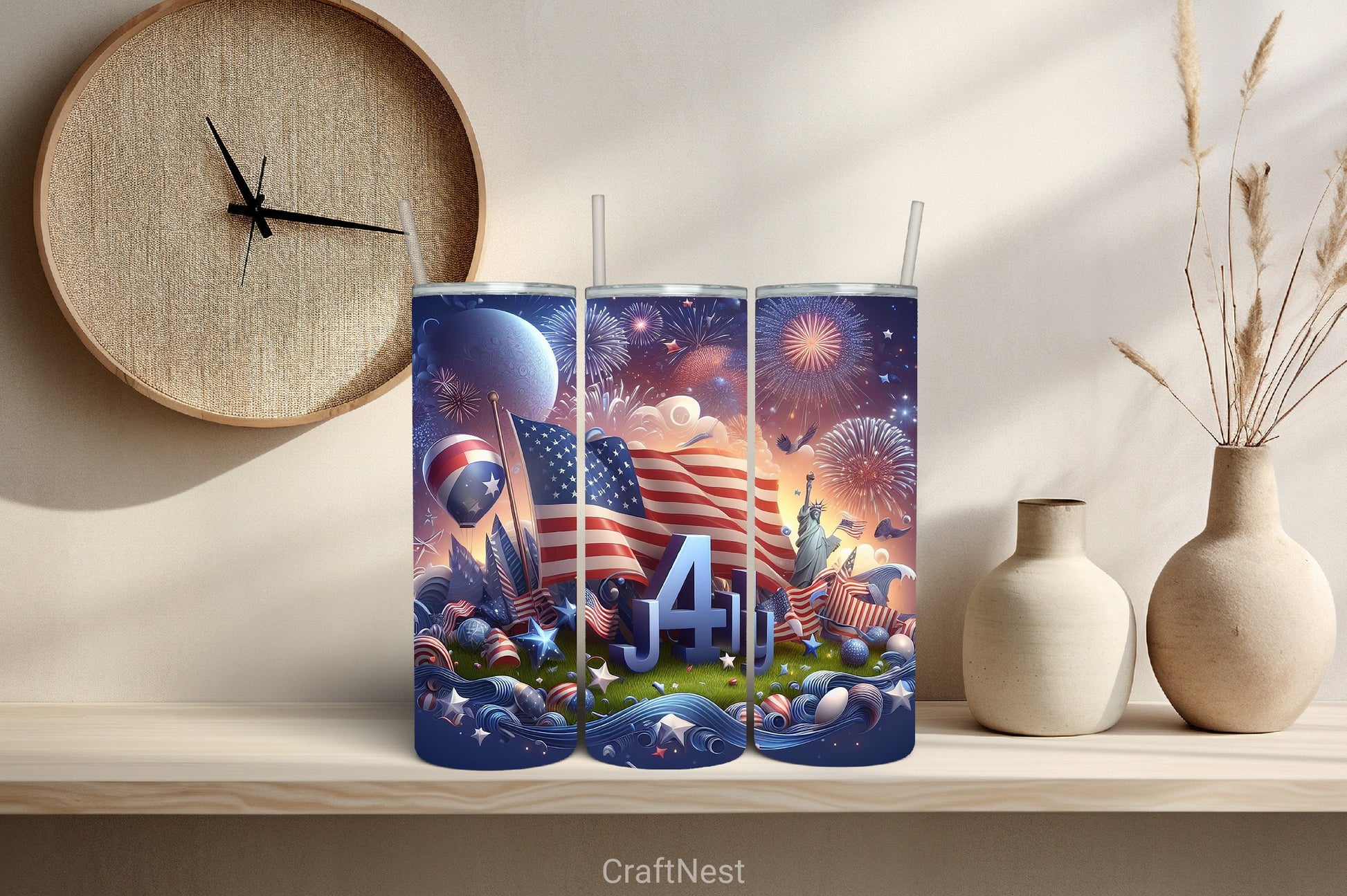 4th of July Tumbler Wrap Bundle 54 - CraftNest - Digital Crafting and Art