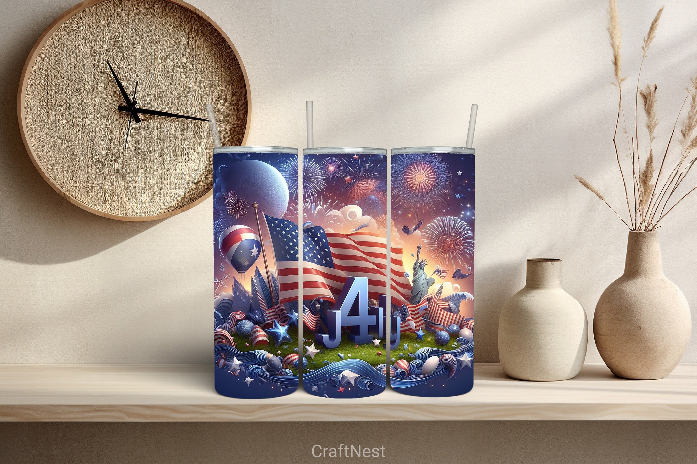4th of July Tumbler Wrap Bundle 54 - CraftNest - Digital Crafting and Art
