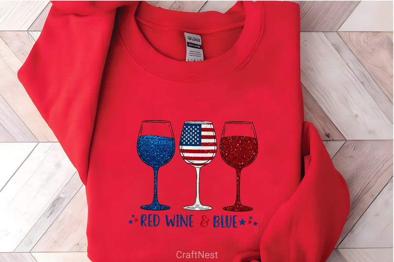 Red Wine & Blue 4th of July Clipart Bundle - CraftNest - Digital Crafting and Art