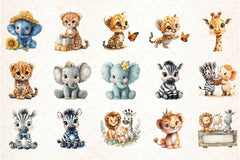 Cute Safari Animals Clipart Bundle 2 - CraftNest - Digital Crafting and Art