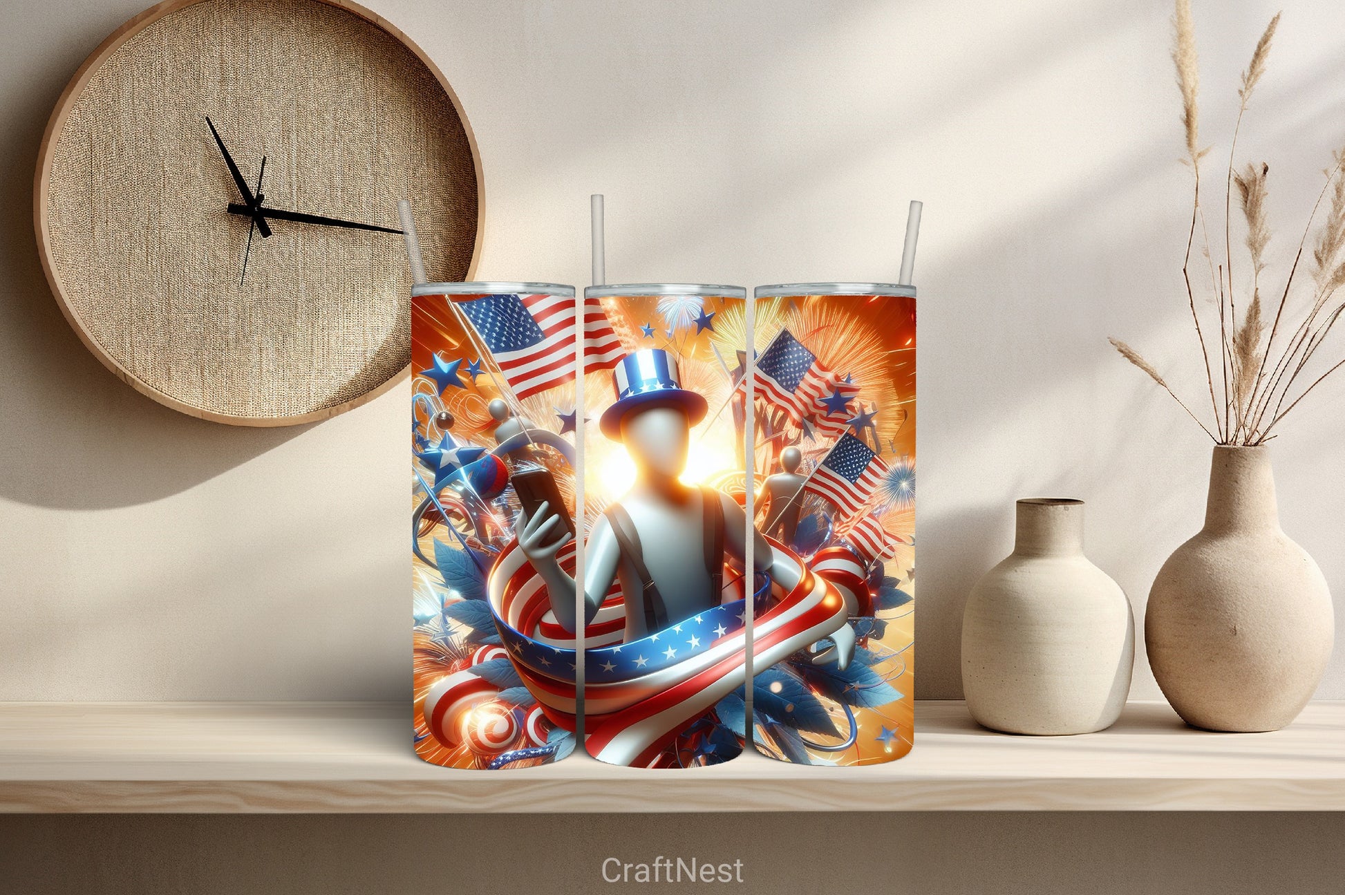 4th of July Tumbler Wrap Bundle 80 - CraftNest - Digital Crafting and Art