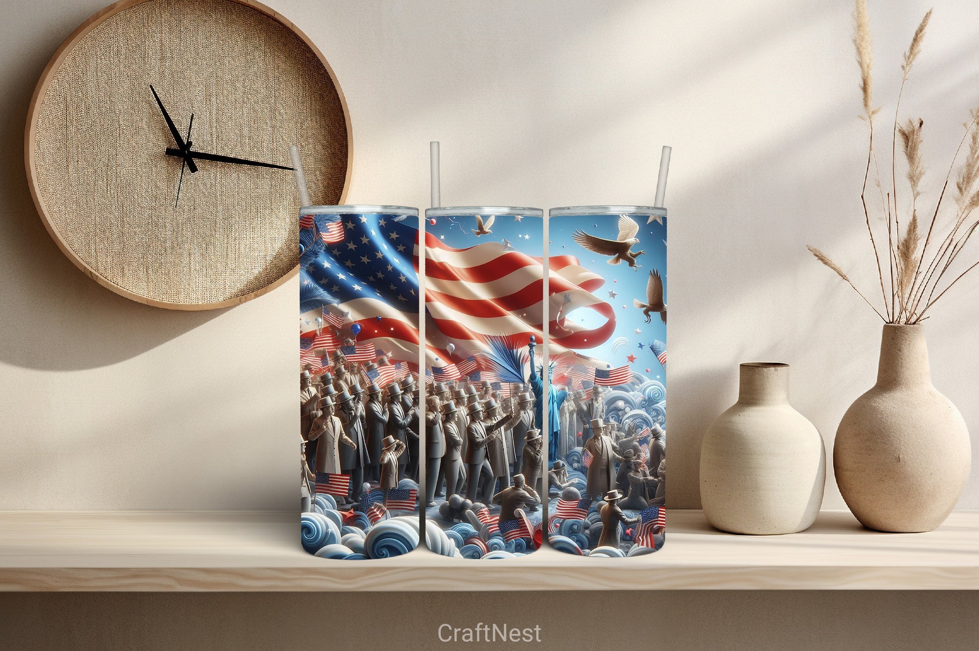 4th of July Tumbler Wrap Bundle 11 - CraftNest - Digital Crafting and Art