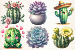 Cactus and Succulents Clipart Bundle 99 - CraftNest - Digital Crafting and Art