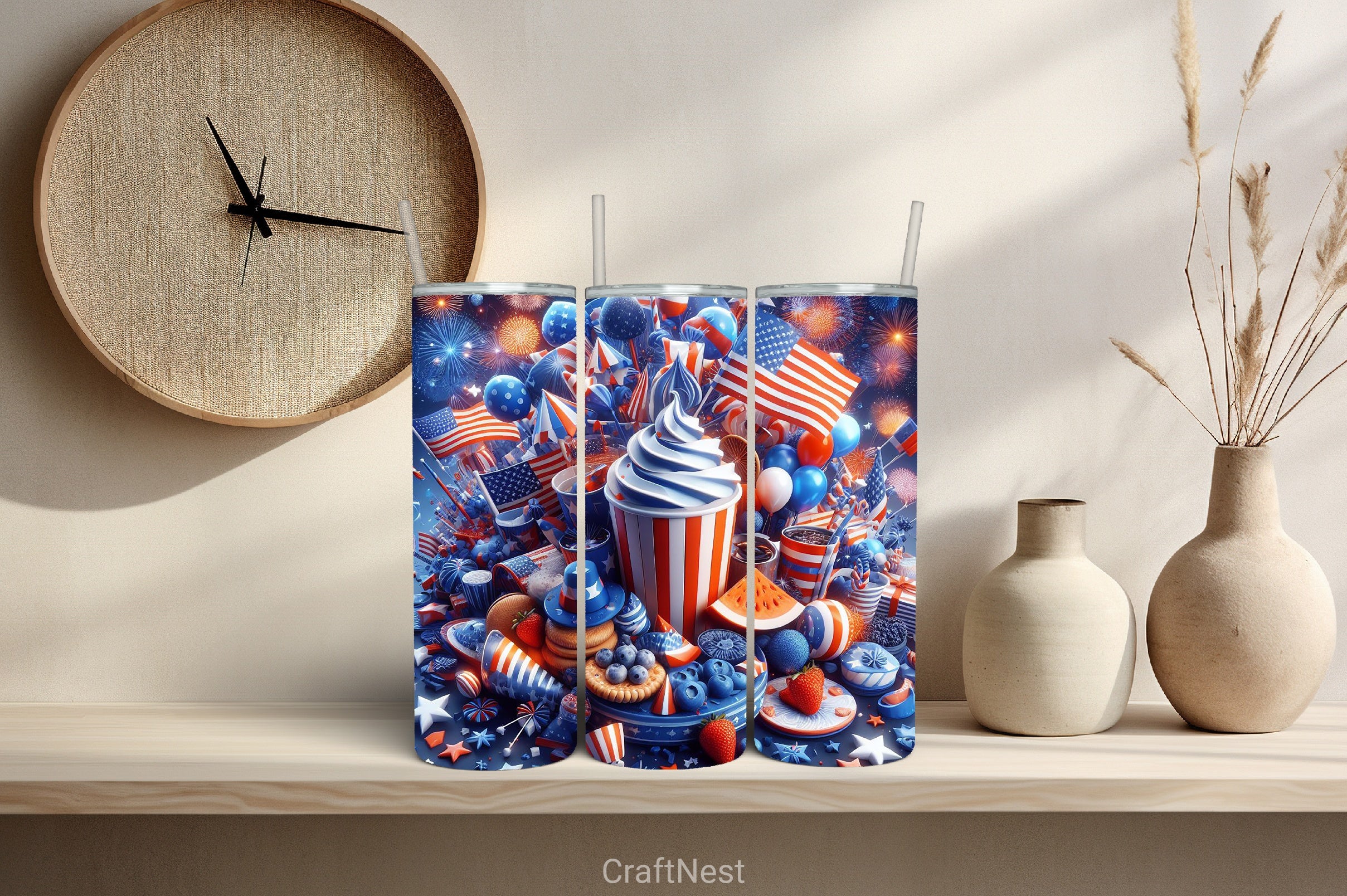 4th of July Tumbler Wrap Bundle 137 - CraftNest - Digital Crafting and Art