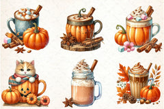 Pumpkin Spice Latte Clipart Bundle 4 - CraftNest - Digital Crafting and Art