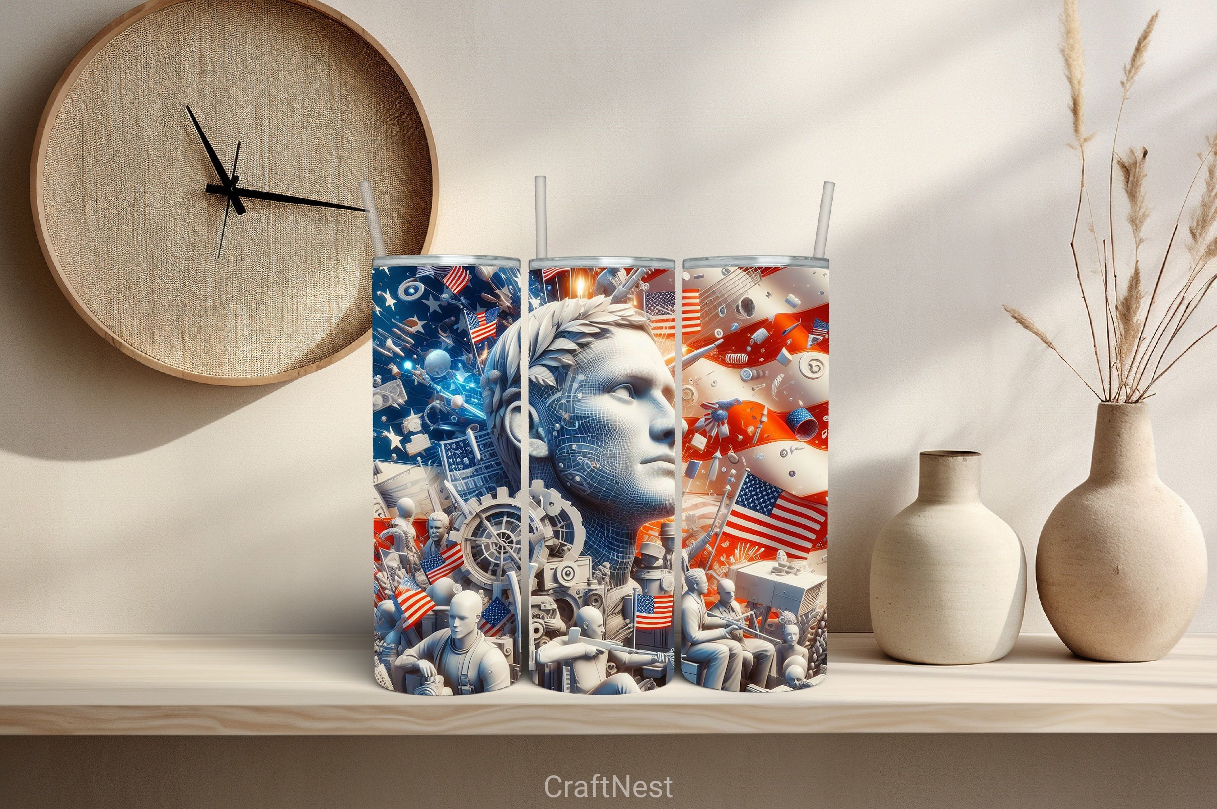 4th of July Tumbler Wrap Bundle 140 - CraftNest - Digital Crafting and Art