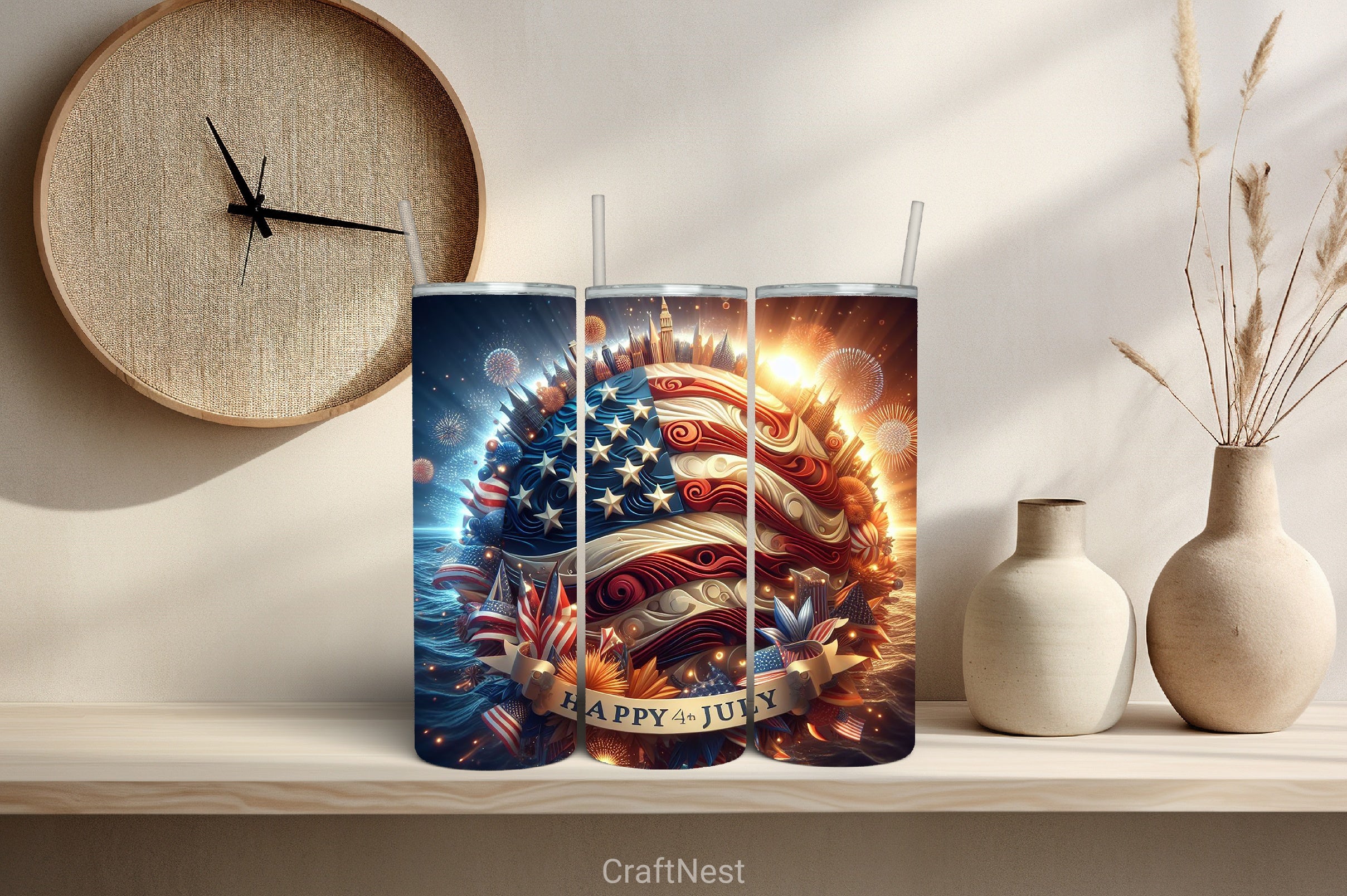 4th of July Tumbler Wrap Bundle 93 - CraftNest - Digital Crafting and Art