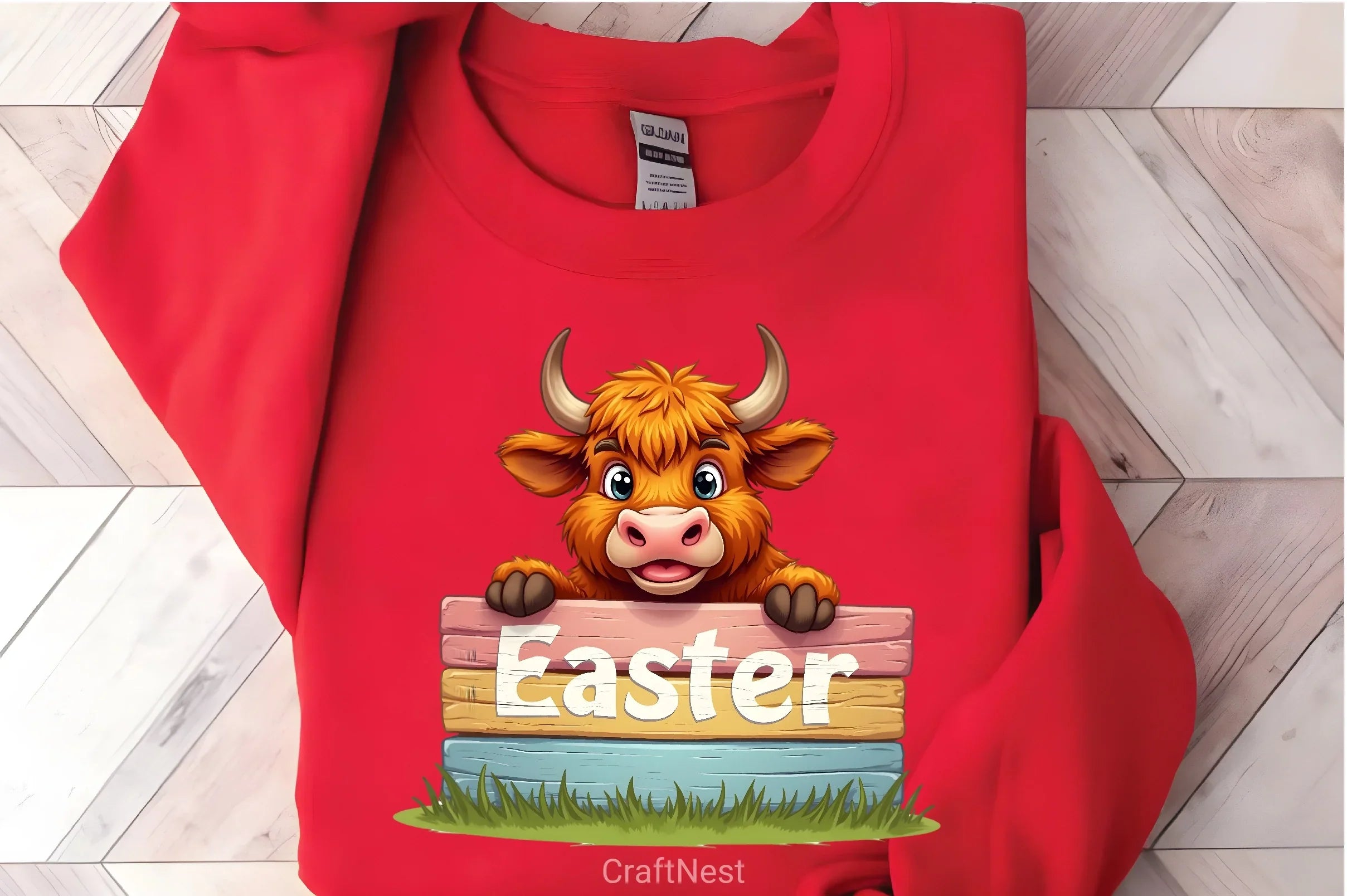 Easter Highland Cow Clipart Bundle 8 - CraftNest - Digital Crafting and Art