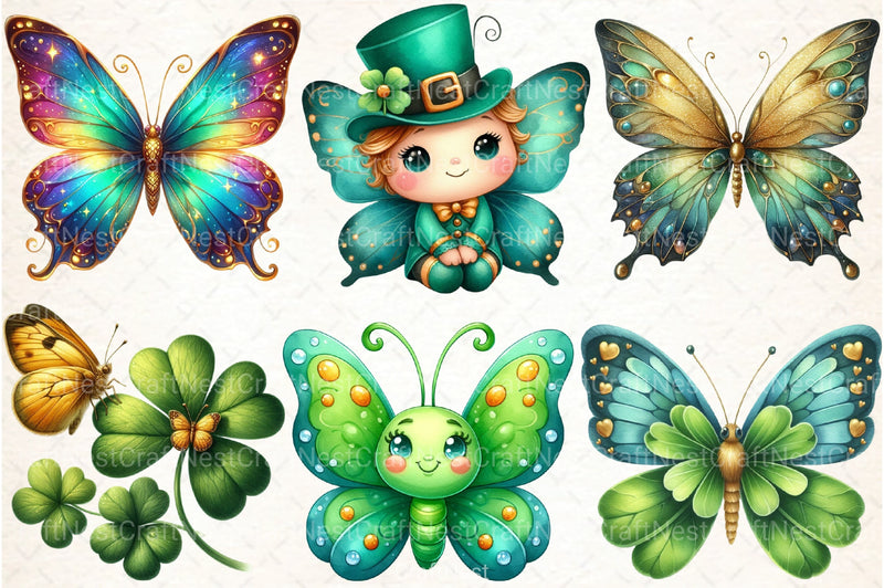St. Patrick's Day Butterfly Clipart Bundle - CraftNest - Digital Crafting and Art