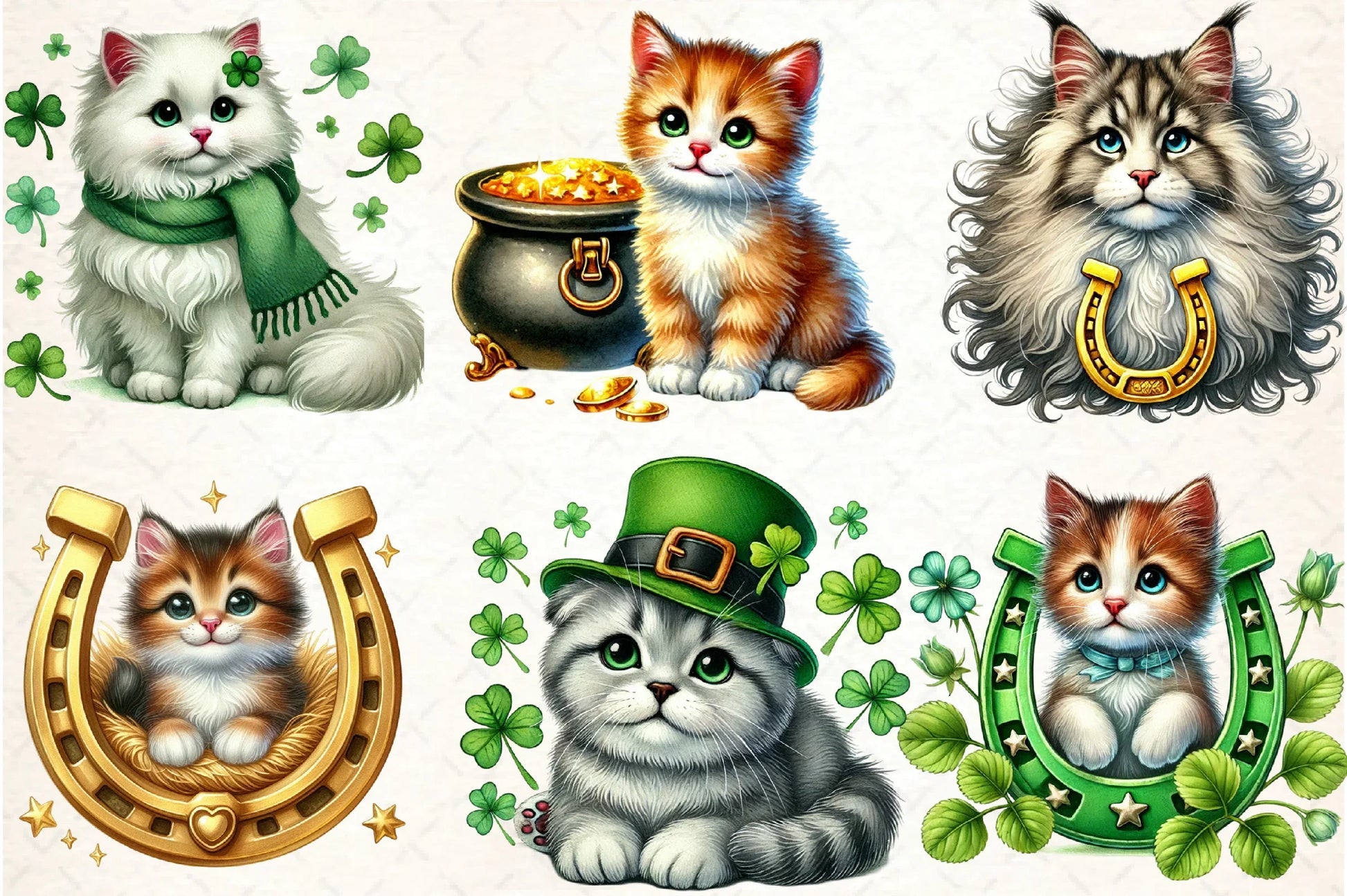 St. Patrick's Day Cat Clipart Bundle - CraftNest - Digital Crafting and Art
