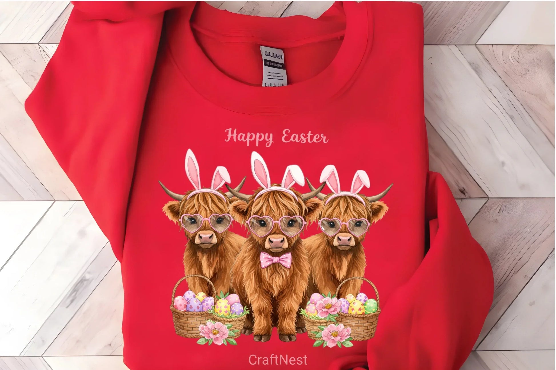 Easter Highland Cow Clipart Bundle 7 - CraftNest - Digital Crafting and Art