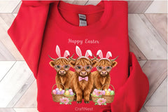 Easter Highland Cow Clipart Bundle 7 - CraftNest - Digital Crafting and Art