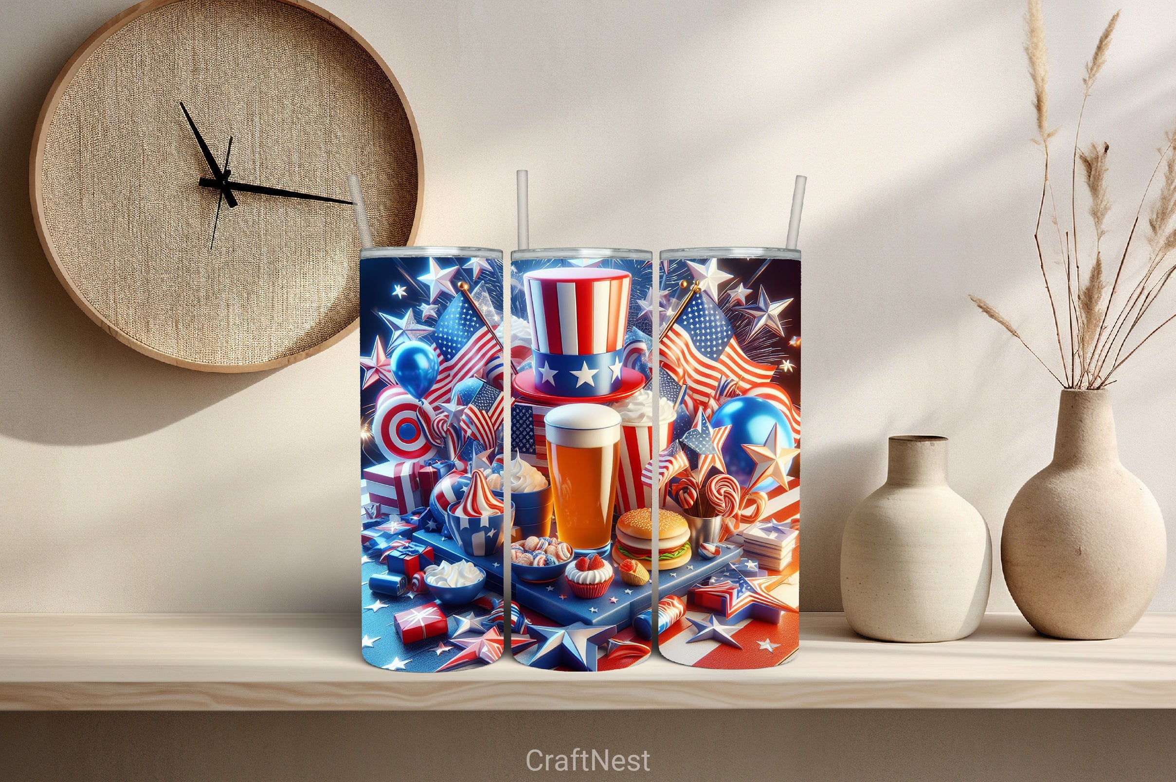 4th of July Tumbler Wrap Bundle 38 - CraftNest - Digital Crafting and Art