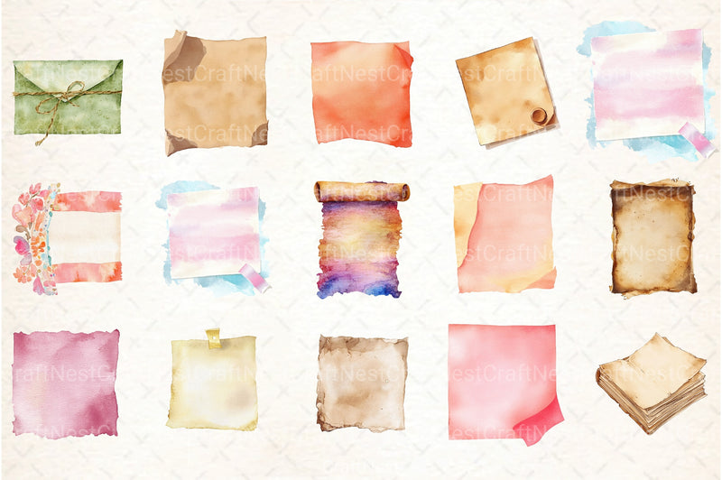 Boho Paper Note & Sticky Clipart Bundle - CraftNest - Digital Crafting and Art