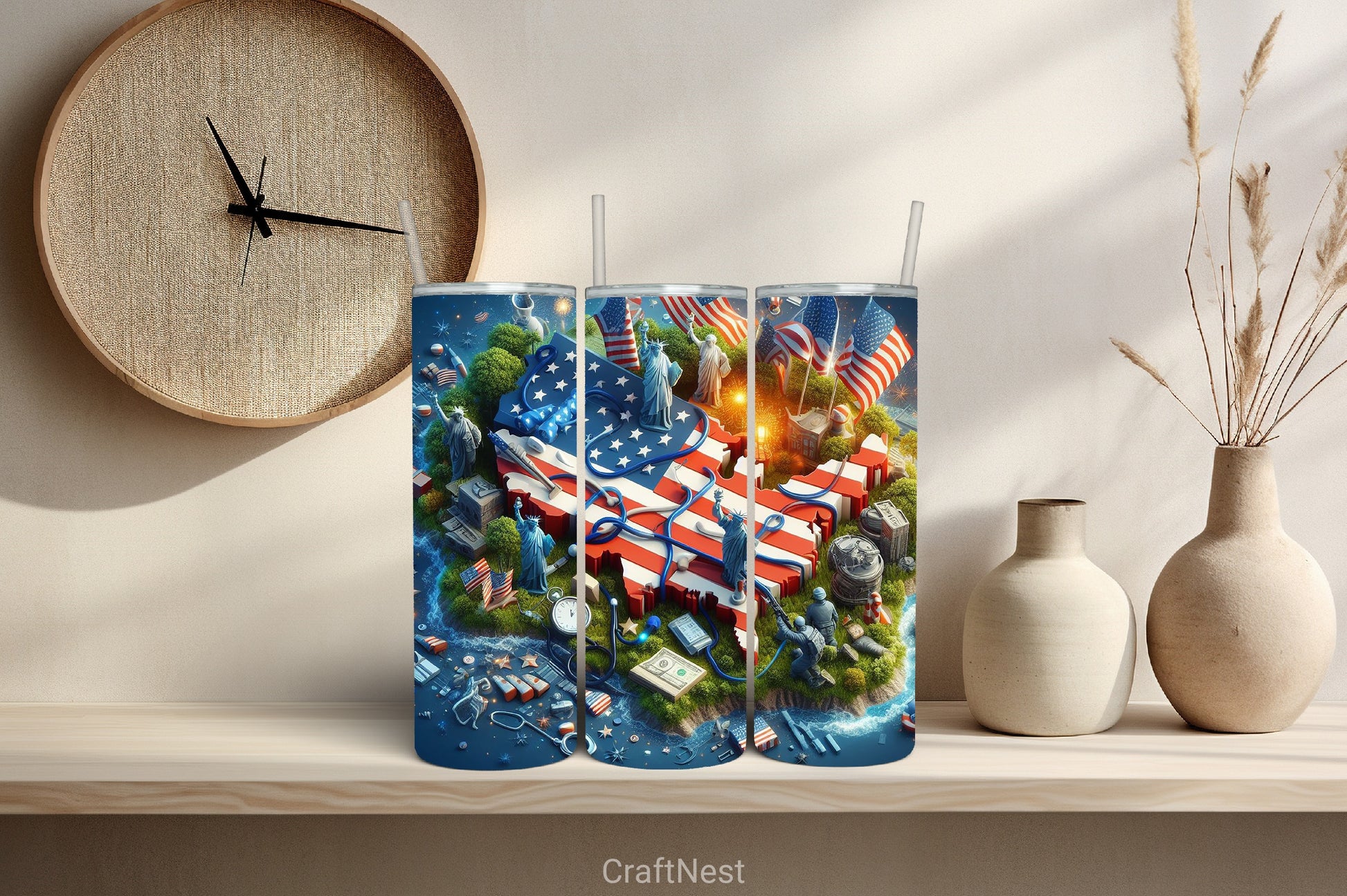4th of July Tumbler Wrap Bundle 143 - CraftNest - Digital Crafting and Art