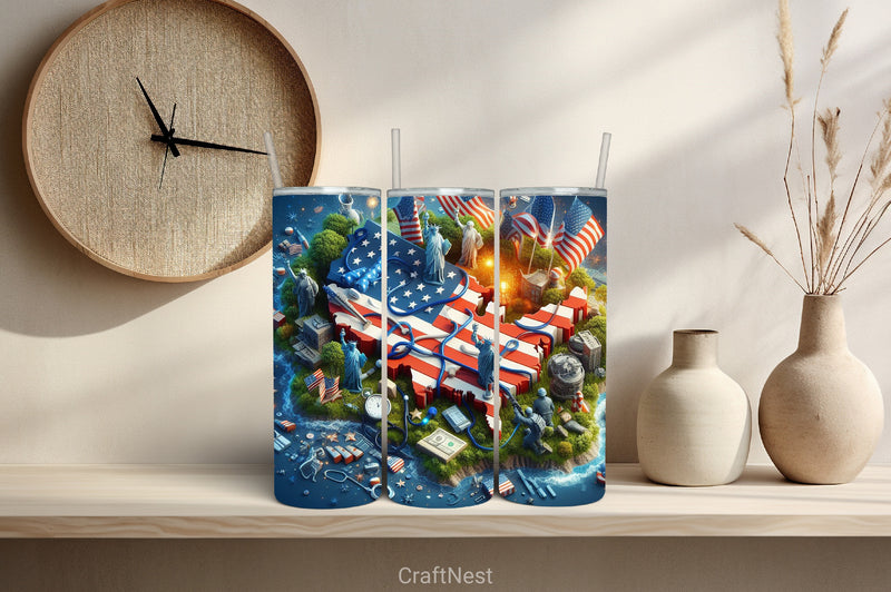 4th of July Tumbler Wrap Bundle 143 - CraftNest - Digital Crafting and Art