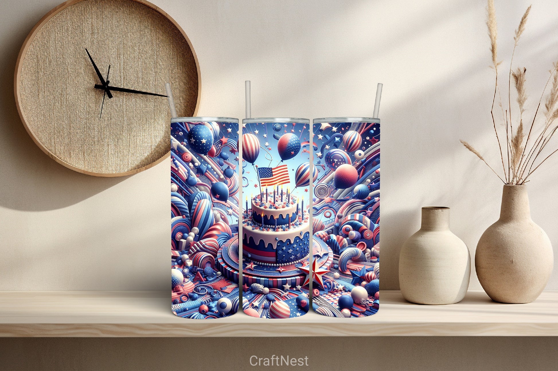 4th of July Tumbler Wrap Bundle 76 - CraftNest - Digital Crafting and Art