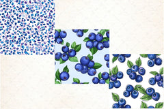 Blueberry Seamless Pattern Papers Digital - CraftNest - Digital Crafting and Art