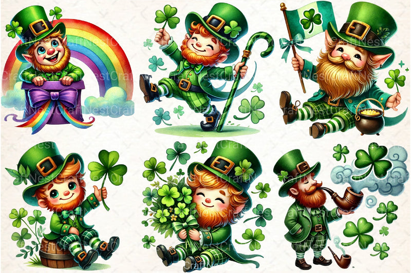 St. Patrick's Day Leprechaun Clipart Bundle 2 - CraftNest - Digital Crafting and Art
