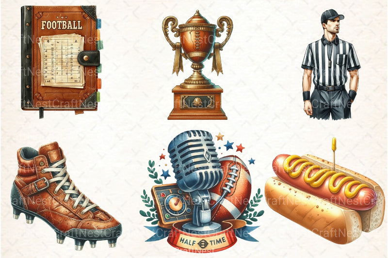 Vintage Super Bowl Clipart Bundle 33 - CraftNest - Digital Crafting and Art