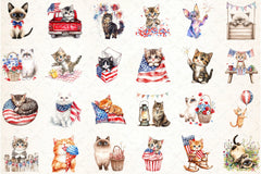 Cute Cat 4th of July Clipart Bundle - CraftNest - Digital Crafting and Art