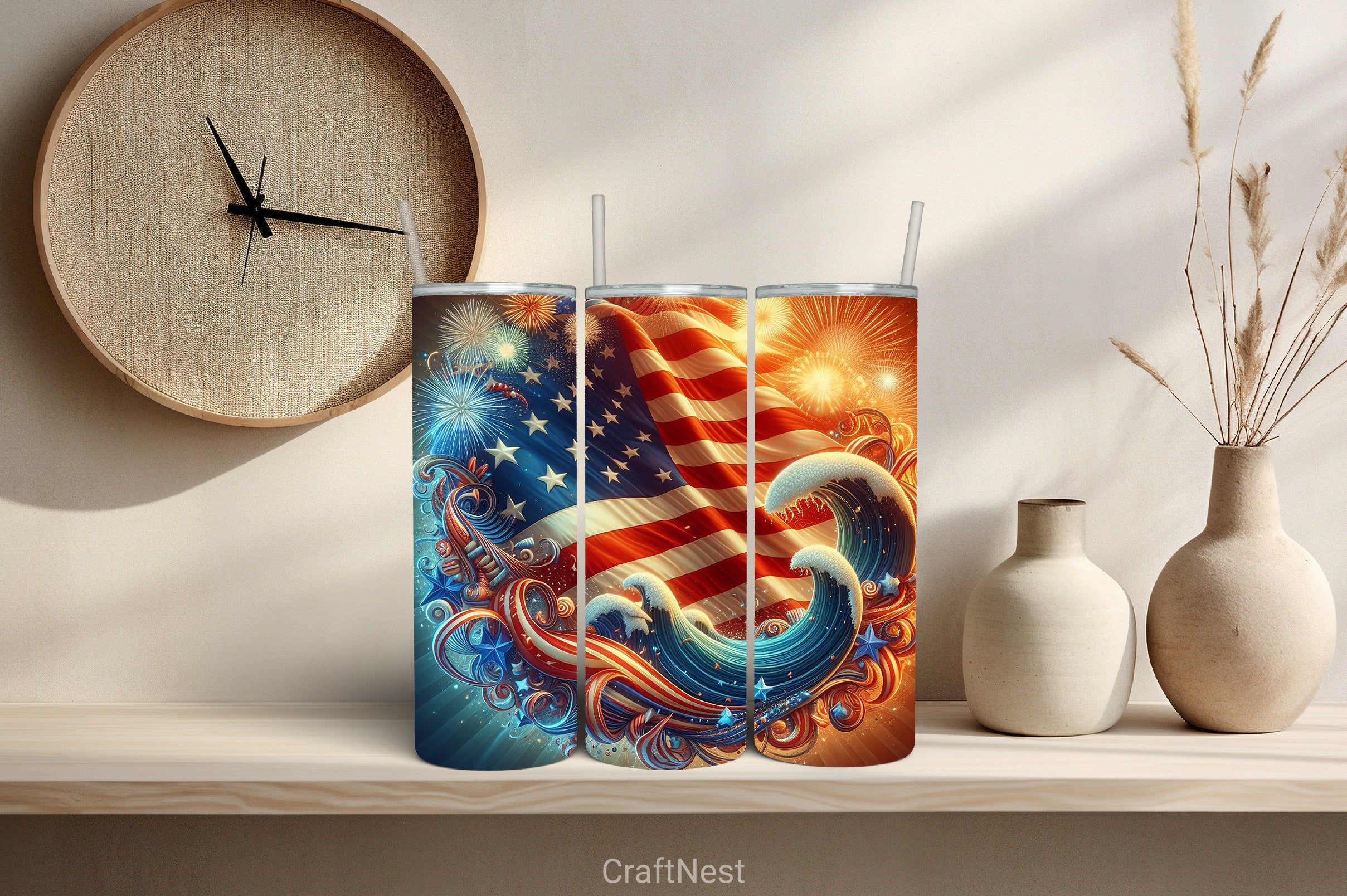 4th of July Tumbler Wrap Bundle 126 - CraftNest - Digital Crafting and Art