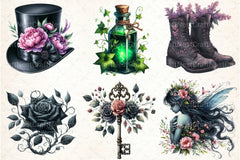 Gothic Spring Clipart Bundle 33 - CraftNest - Digital Crafting and Art
