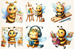 Back to School Bee Clipart Bundle 3 - CraftNest - Digital Crafting and Art