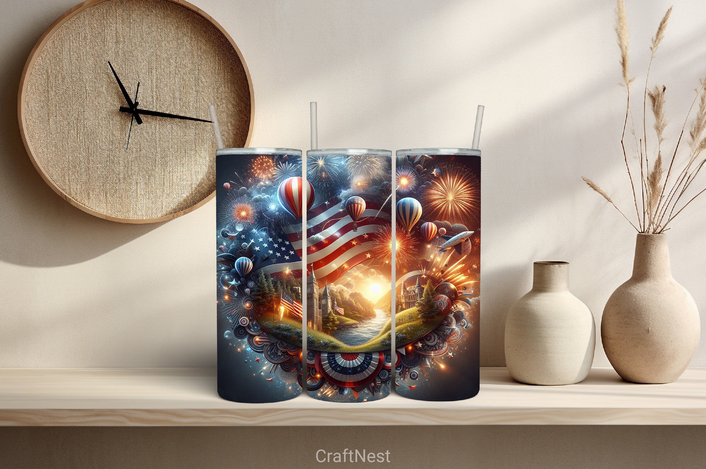 4th of July Tumbler Wrap Bundle 122 - CraftNest - Digital Crafting and Art