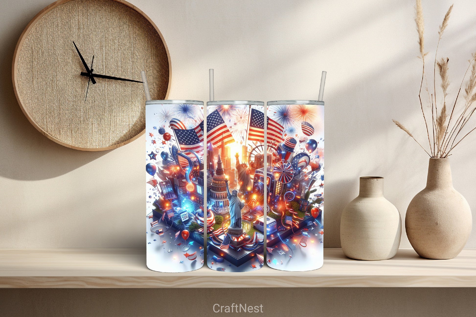 4th of July Tumbler Wrap Bundle 43 - CraftNest - Digital Crafting and Art