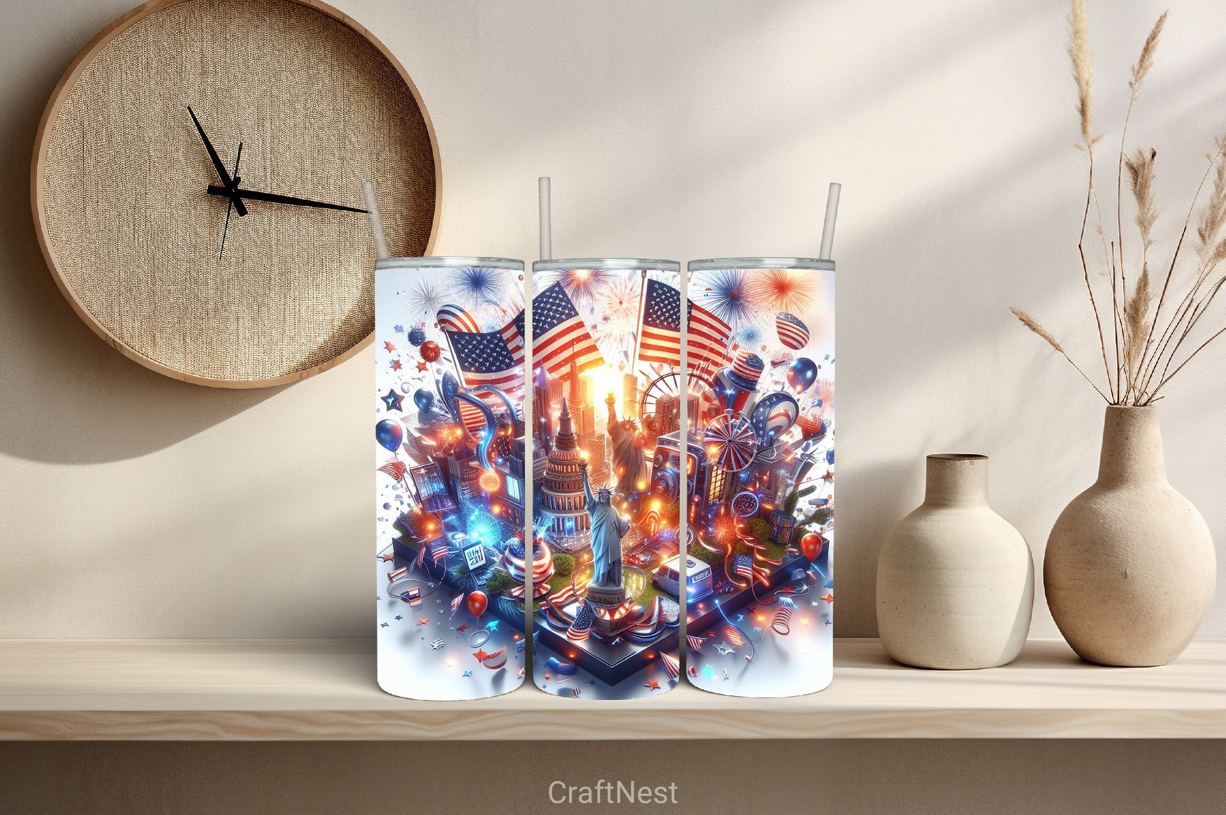 4th of July Tumbler Wrap Bundle 43 - CraftNest - Digital Crafting and Art