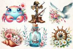 Nautical Spring Clipart Bundle - CraftNest - Digital Crafting and Art