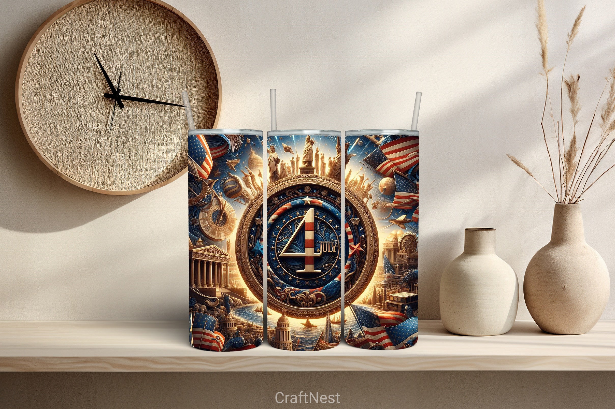 4th of July Tumbler Wrap Bundle 34 - CraftNest - Digital Crafting and Art