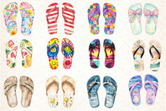 Retro Summer Flip Flops Clipart Bundle 77 - CraftNest - Digital Crafting and Art