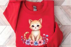 Floral Cat Clipart Bundle - CraftNest - Digital Crafting and Art