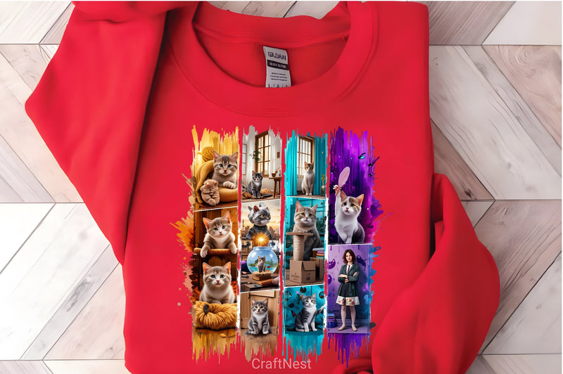 Vibrant Cat Metallic T Shirt Design Bundle - CraftNest - Digital Crafting and Art