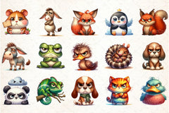 Grumpy Animal Clipart Bundle - CraftNest - Digital Crafting and Art