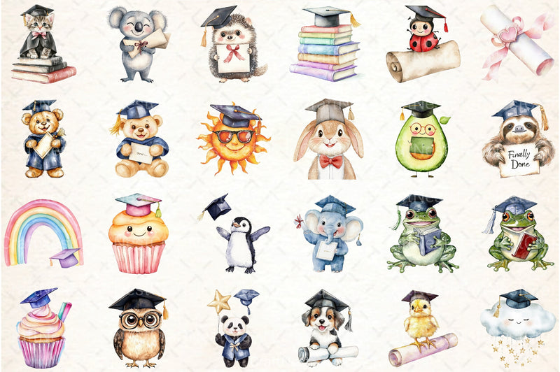 Cute Graduation Clipart Bundle 22 - CraftNest - Digital Crafting and Art