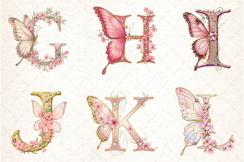 Butterfly Alphabet Clipart Bundle 99 - CraftNest - Digital Crafting and Art